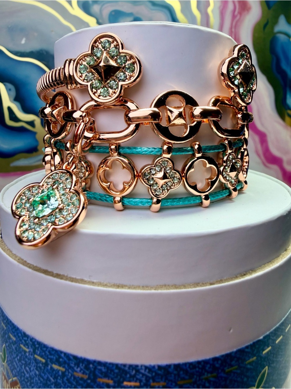 2026 Bomb Party Spring Bracelet Stack- “Clover Couture” on Rose Gold